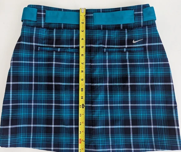NIKE DriFit Tour Performance Tartan Teal Green Plaid Golf Skirt Sz 6 Ultra Light - Picture 13 of 16
